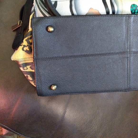 ANUSCHKA BAG LARGE TOTE  HANDPAINTED LEATHER ZEBRA PRINT & WALLET SET - Picture 9 of 15
